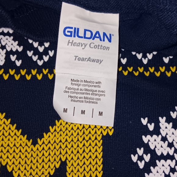 Michigan Wolverines Hockey Ugly Christmas Sweater Logo Shirt U of M Tee - Picture 4 of 5